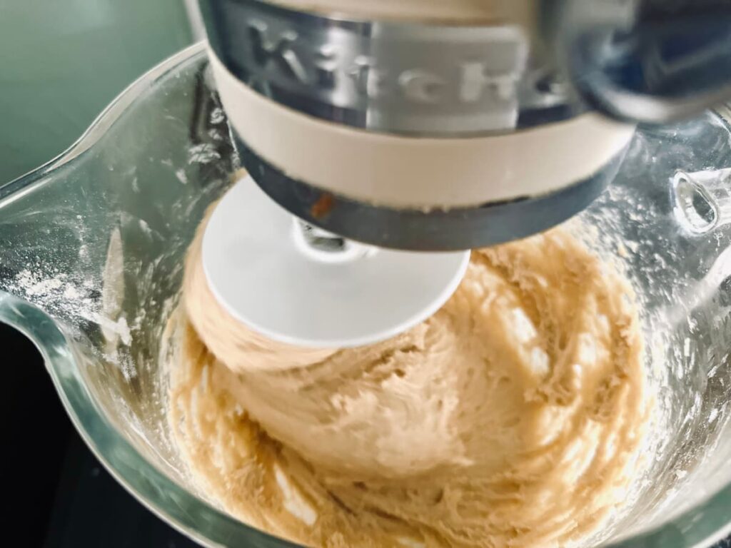 Lemon rolls dough in a mixer