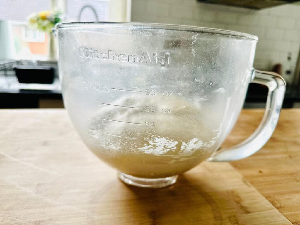 A bowl of risen Burger dough